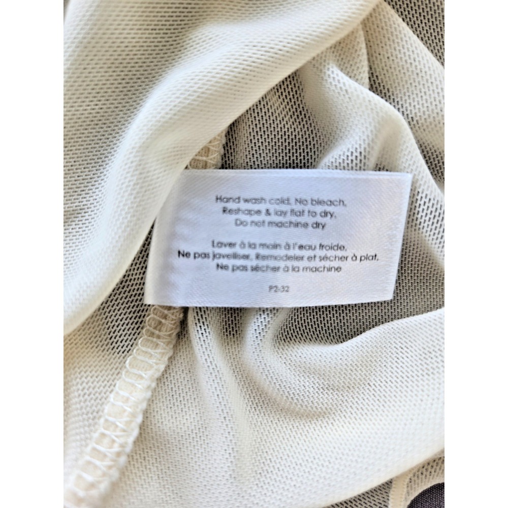 Propaganda Mesh Pull Over Ruched Cinched Top Ivory Women Sz M Y2K Whimsy Festive - Picture 13 of 16